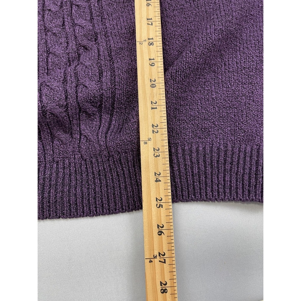 Karen Scott Womens Sweater 2X Plum Cable Knit Purple Jewel Tone Plus Timeless - Picture 10 of 10